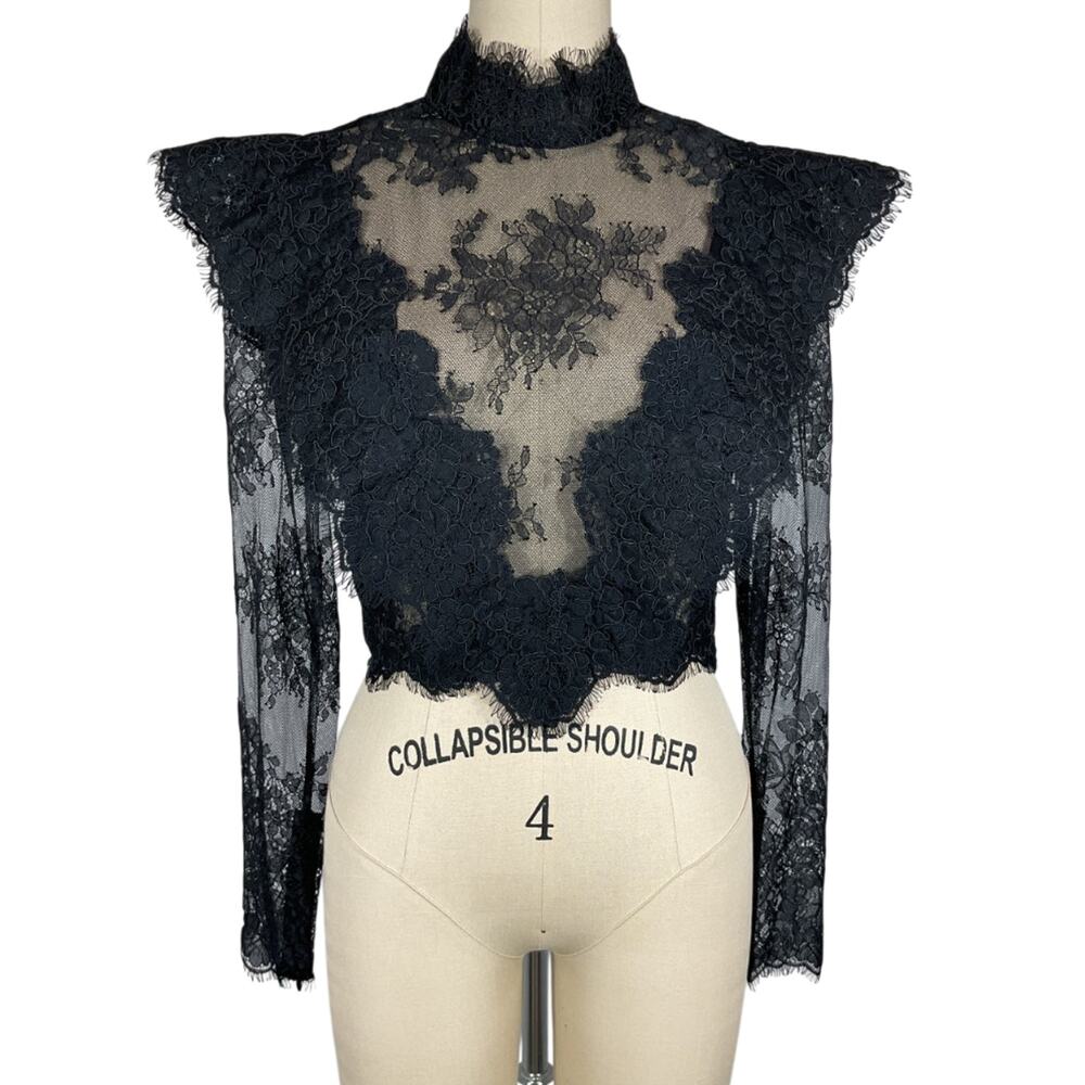 Zimmermann Sheer Black Sensory Lace Bodice Top Size 1 NWT - Picture 2 of 5